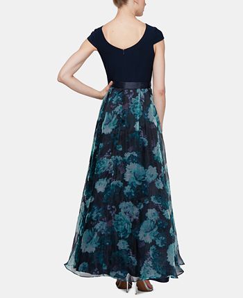 SL Fashions Floral-Organza Gown - Macy's