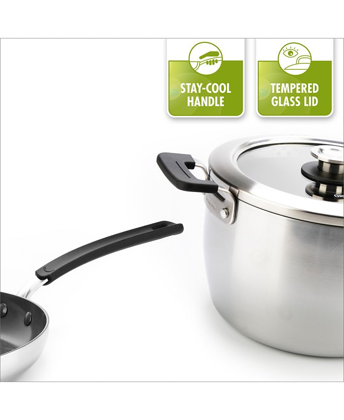GreenPan Levels 6Pc. Stainless Steel Stackable Ceramic Nonstick Set