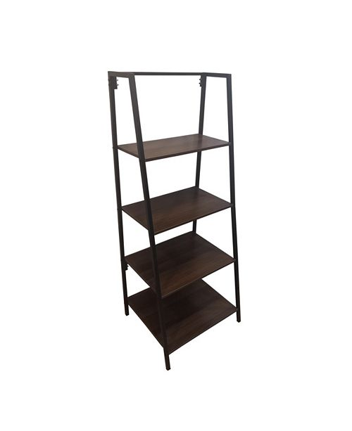 Noble House Euclid Industrial 4 Tier A Frame Bookshelf Quick Ship