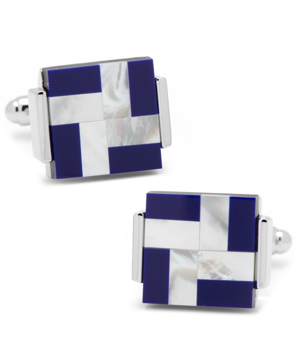 Mother of Pearl and Lapis Windmill Square Cufflinks - Blue