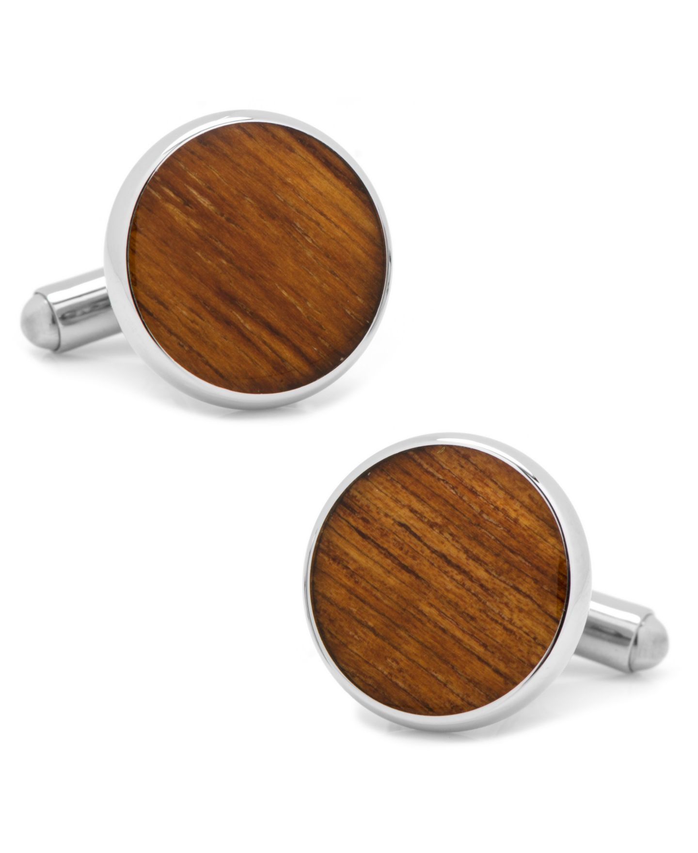 Мужские запонки Cufflinks Inc. Stainless Steel Wood Cufflinks — фото 1