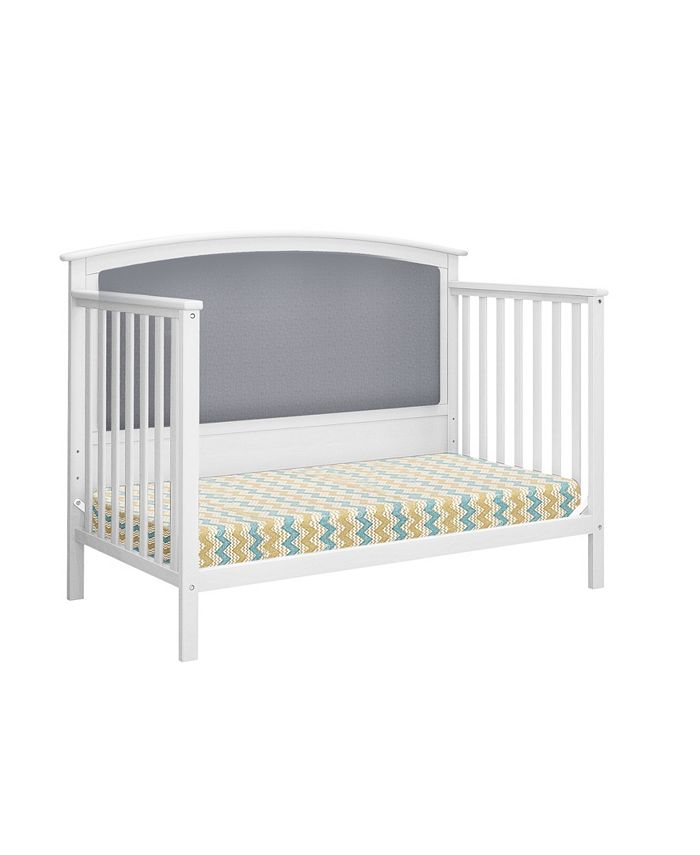 Belle Isle Furniture Bentley 4-in-1 Convertible Upholstered Crib- White,Dark Gray - Macy's