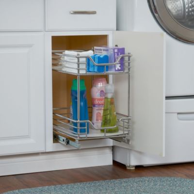 Design Trend Glidez 11.5" Standard Depth 2-Tier Double Basket Sliding Under Cabinet Organizer