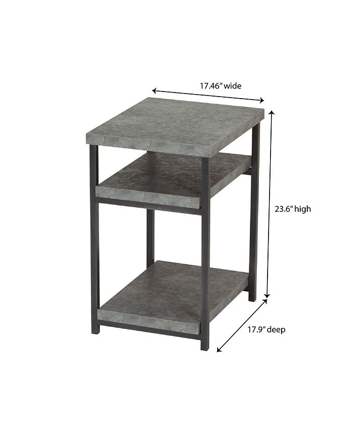 Household Essentials Slate Faux Concrete Low Side Table - Macy's