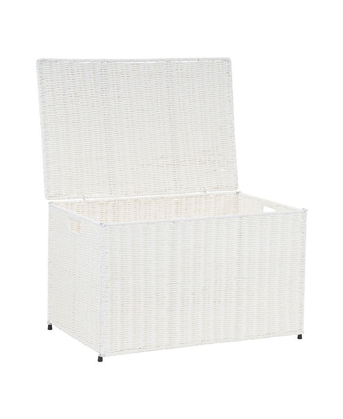 Household Essentials Large Wicker storage Chest, White Macy's
