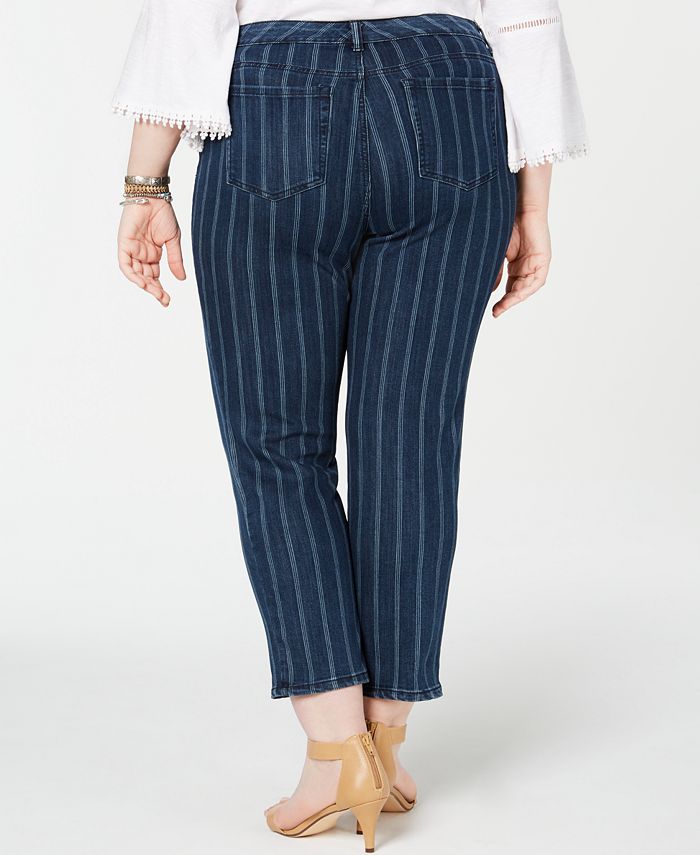 Style & Co Plus Size Striped Ankle Jeans, Created for Macy's & Reviews ...