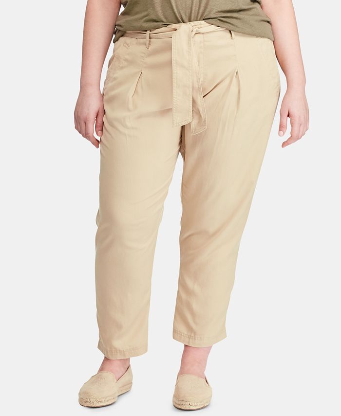 Lauren Ralph Lauren Plus Size Twill Pants - Macy's