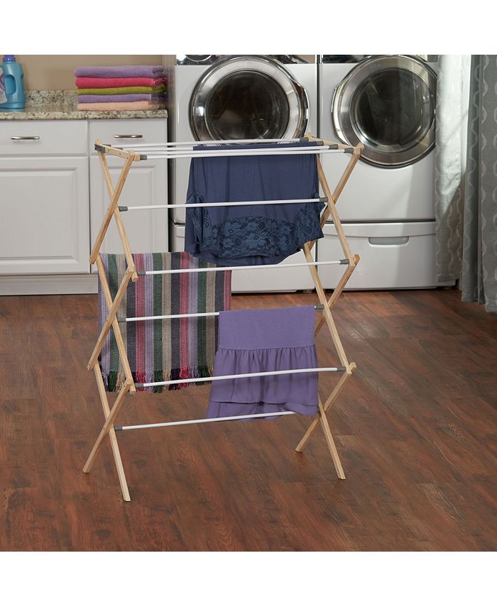 Household Essentials Pine Wood XFrame Drying Rack Macy's