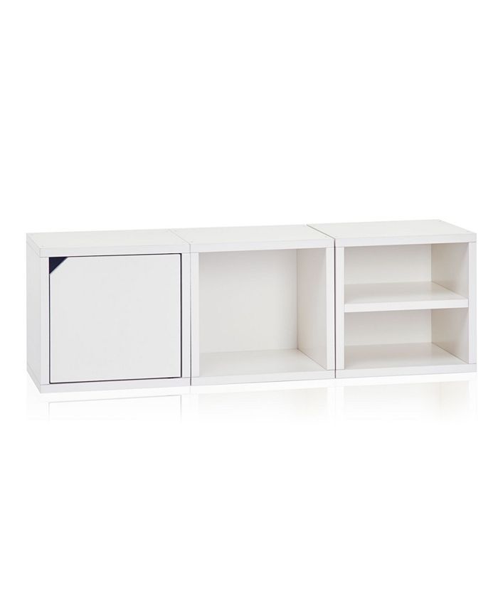 Way Basics Eco Stackable Connect Storage Cube with Shelf and Cubby ...