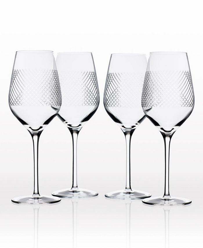 Rolf Glass Bourbon Street Set of 4 Stemless Wine Glasses