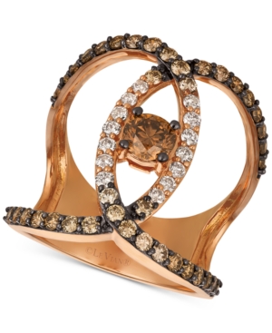 image of Le Vian Nude Palette Diamond Venn Ring (1-5/8 ct. t.w.) in 14k Rose Gold