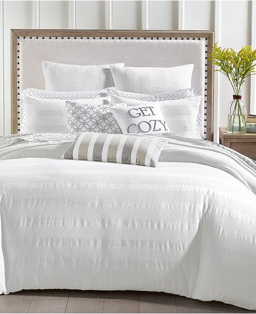 Charter Club Basket Stripe Cotton 2 Pc Twin Duvet Set Created