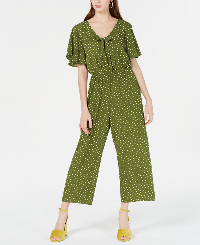 Speechless Juniors' Printed Tie-Front Jumpsuit, Created for Macy's - Macy's