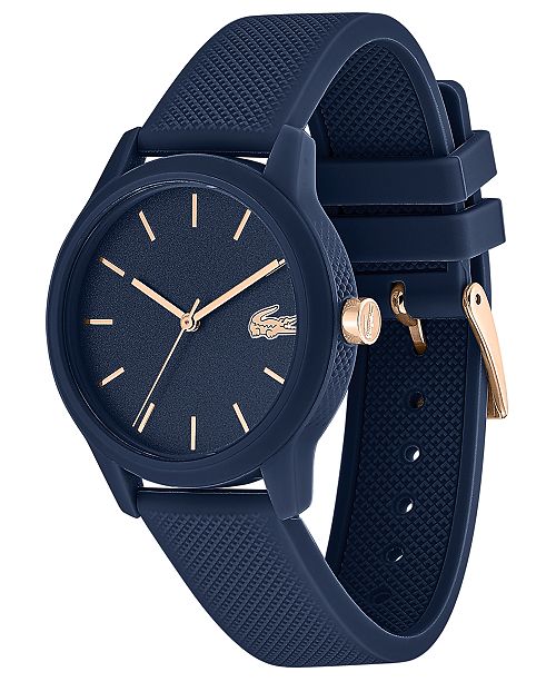 Lacoste Women's 12.12 Blue Rubber Strap Watch 36mm & Reviews All Fine