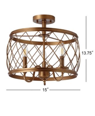 Eleanor 3-Light Metal LED Semi Flush Mount Ceiling Light