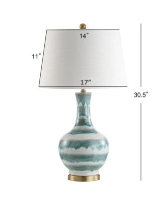 Tucker Striped Ceramic/Metal LED Table Lamp