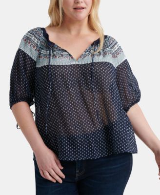 Lucky Brand - Plus Size Printed Top