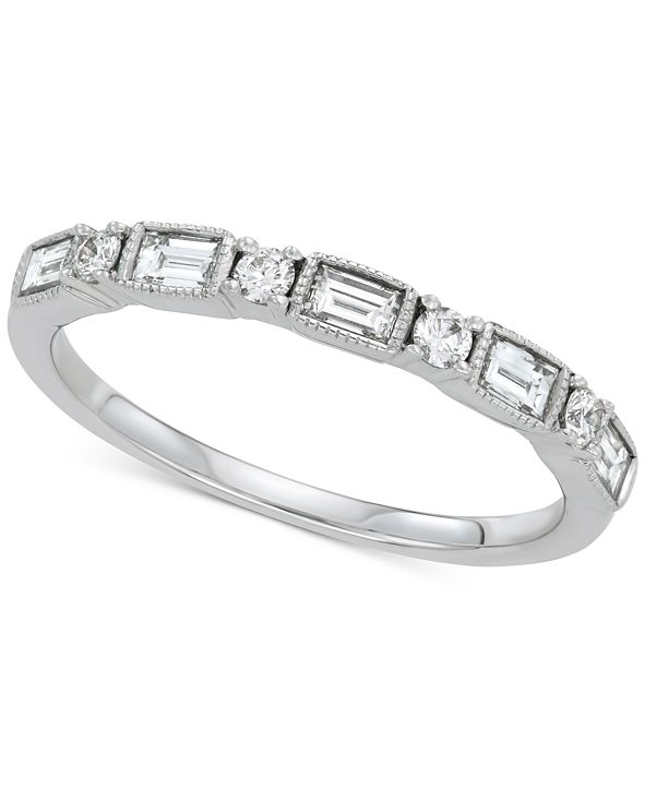 Macy's Diamond Wedding Band (1/2 ct. t.w.) in 14k White Gold & Reviews