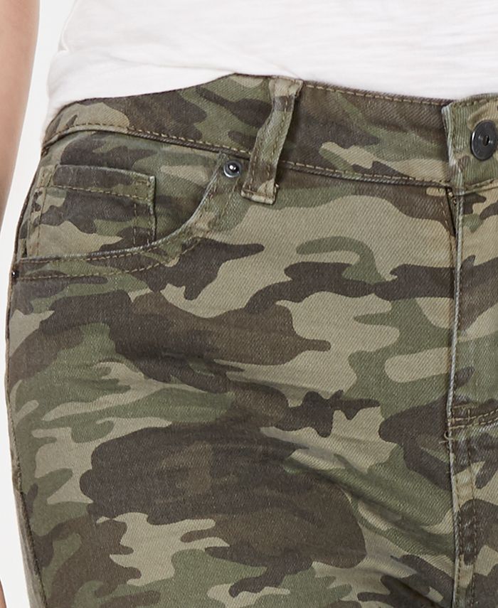 Vanilla Star Juniors' Ripped Camo Cropped Skinny Jeans - Macy's