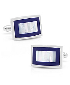 Mother of Pearl and Lapis Key Cuff Links 