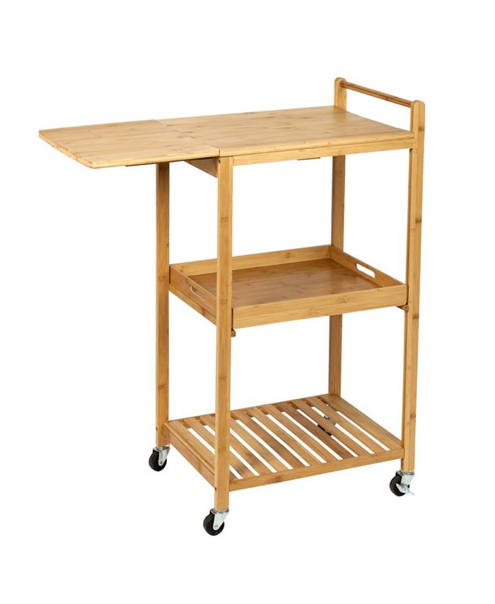 Honey Can Do 38" Bamboo Rolling Kitchen Cart Macy's