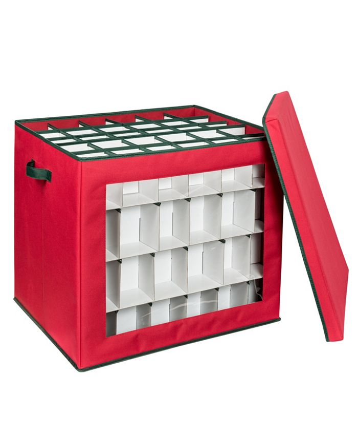 Ornament Storage Box With Adjustable Dividers - Red - 100 Ornaments – Ultimate Christmas Storage