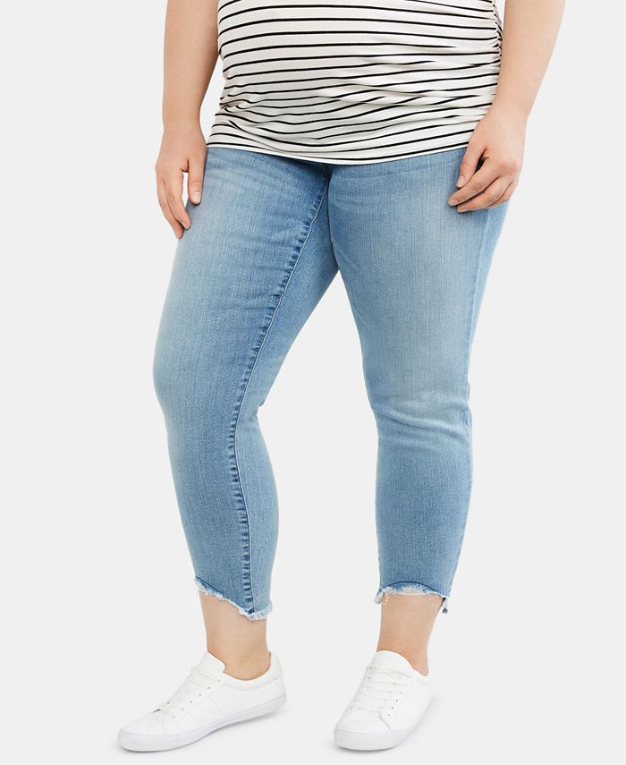 Motherhood Maternity White Wash Cropped Jeans Macy's
