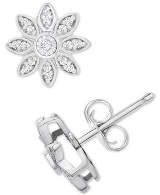 diamond earrings flower