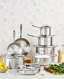 D5 Brushed Stainless Steel 14-Pc. Cookware Set