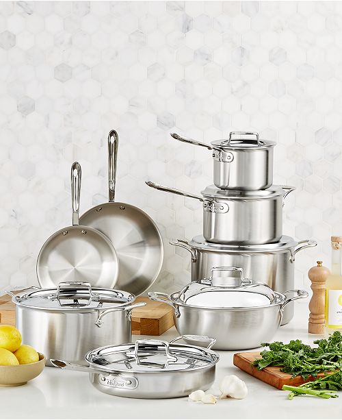 AllClad D5 Brushed Stainless Steel 14Pc. Cookware Set & Reviews