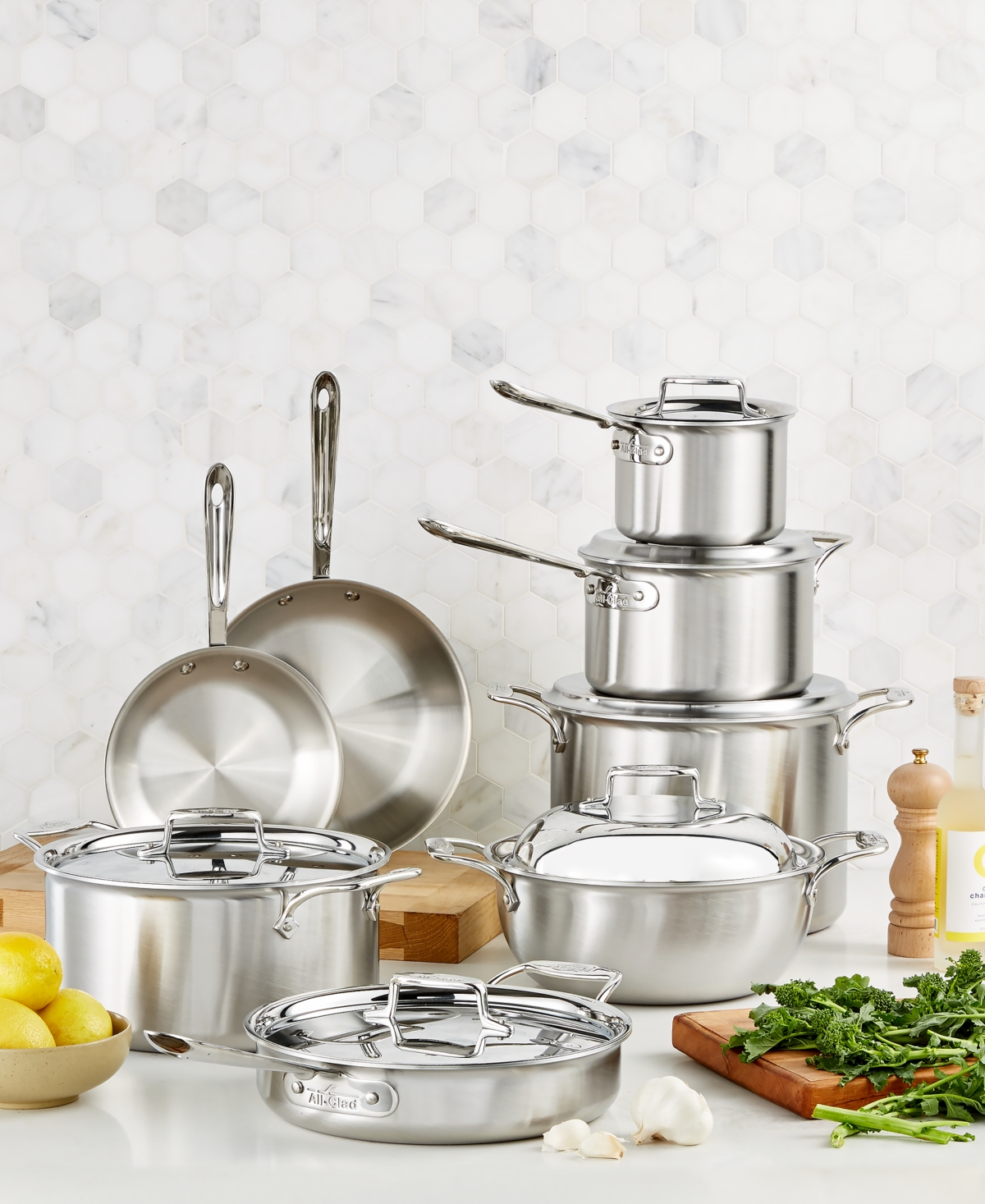 All-Clad D5 Brushed Stainless Steel 14-Pc. Cookware Set
