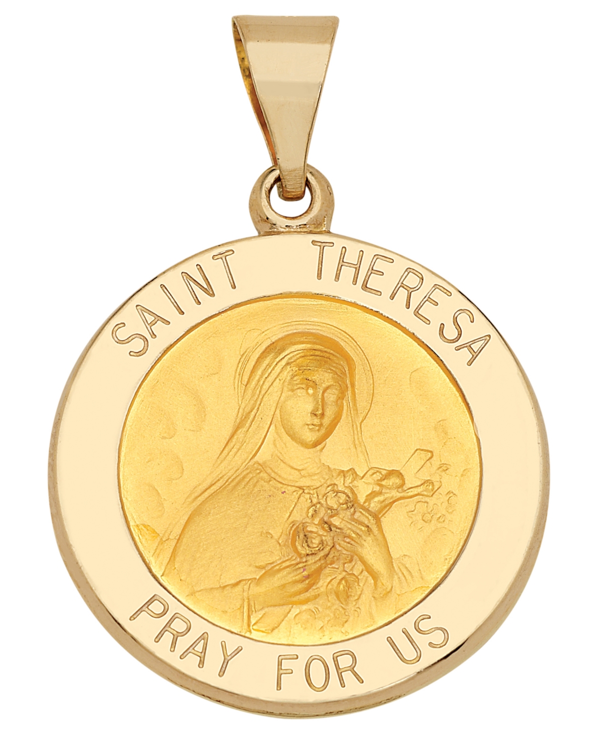 Macy's Saint Theresa Medal Pendant In 14k Yellow Gold