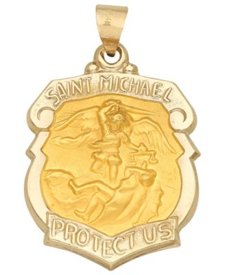 14k gold saint michael pendant