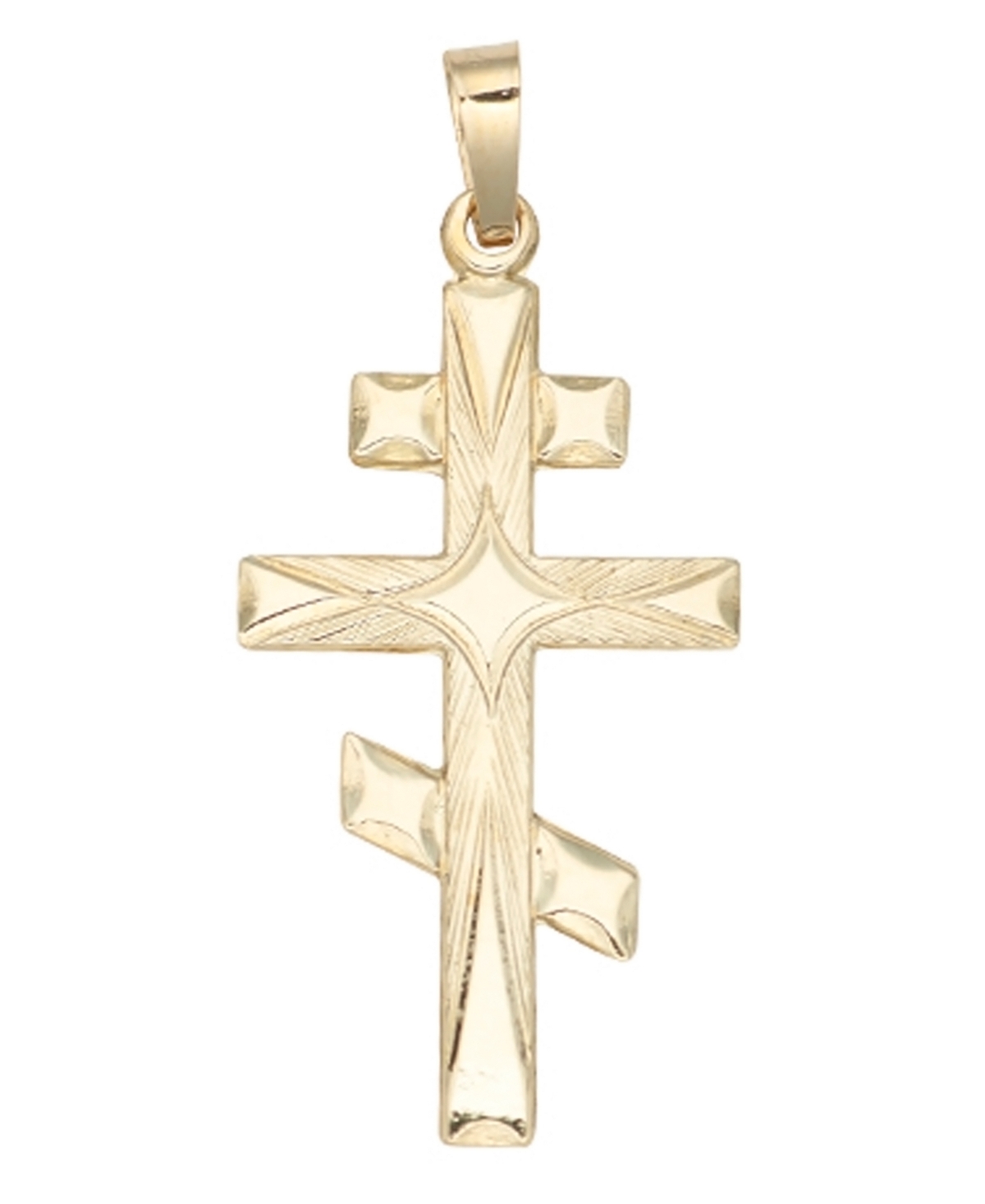 Macy's Triple Cross Pendant In 14k Yellow Gold