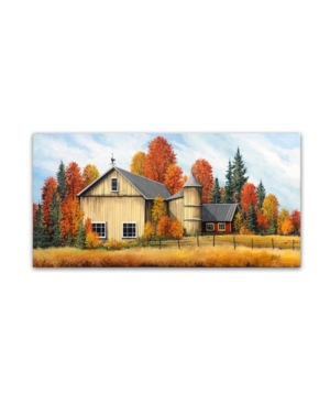 Trademark Global Debbi Wetzel 'yellow Barn Fall' Canvas Art In Multi