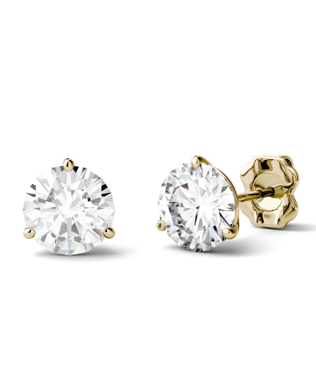 Moissanite Martini Stud Earrings (3 ct. Diamond Equivalent) in 14k white or yellow- Gold