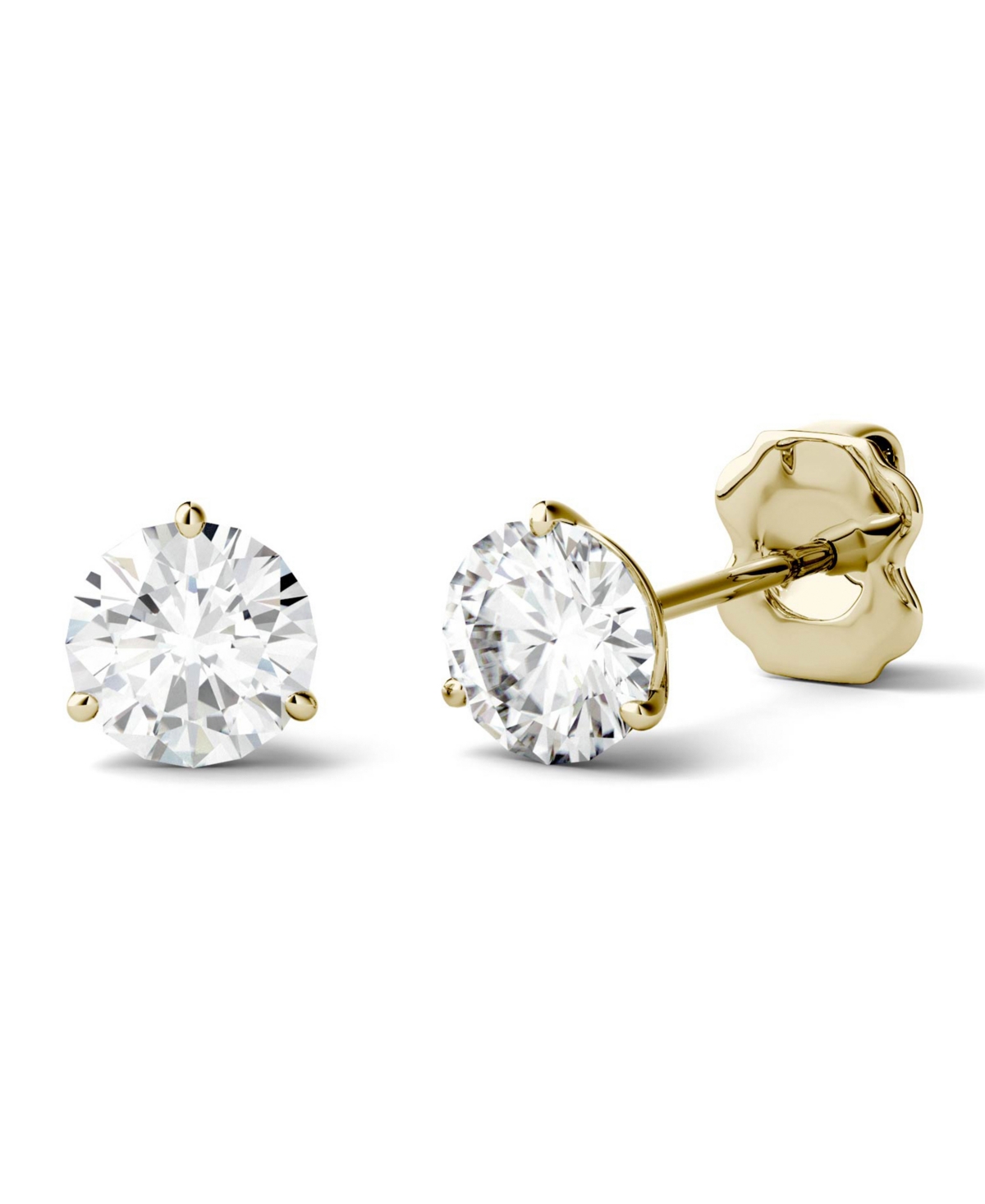 Shop Charles & Colvard Moissanite Martini Stud Earrings (1 Ct. T.w. Diamond Equivalent) In 14k White Or Yellow Gold