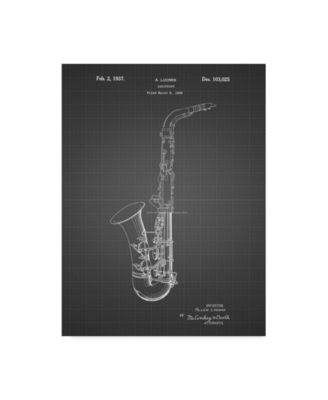 Trademark Innovations Cole Borders 'Conn A Melody Saxophone' Canvas Art - 32" x 24" x 2"