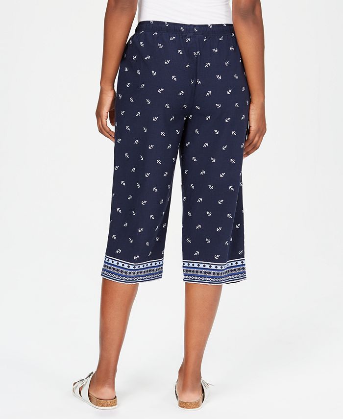 Karen Scott Anchor Days Border-Print Capri Pants, Created for Macy's ...