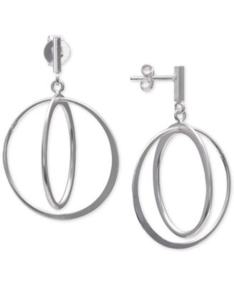 Giani Bernini - Double Circle Drop Earrings in Sterling Silver