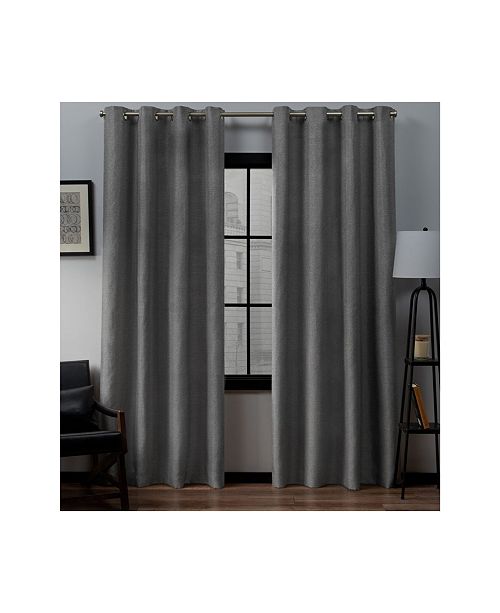 Exclusive Home Loha Linen Grommet Top Curtain Panel Pair 52 X 96