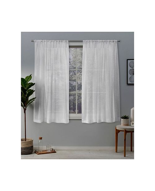 Exclusive Home Belgian Textured Sheer Rod Pocket Curtain Panel
