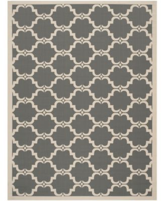 Courtyard CY6009 Anthracite and Beige 8' x 11' Sisal Weave Outdoor Area Rug