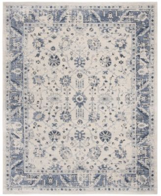 Charleston CHL413 Ivory and Blue 8' x 10' Area Rug