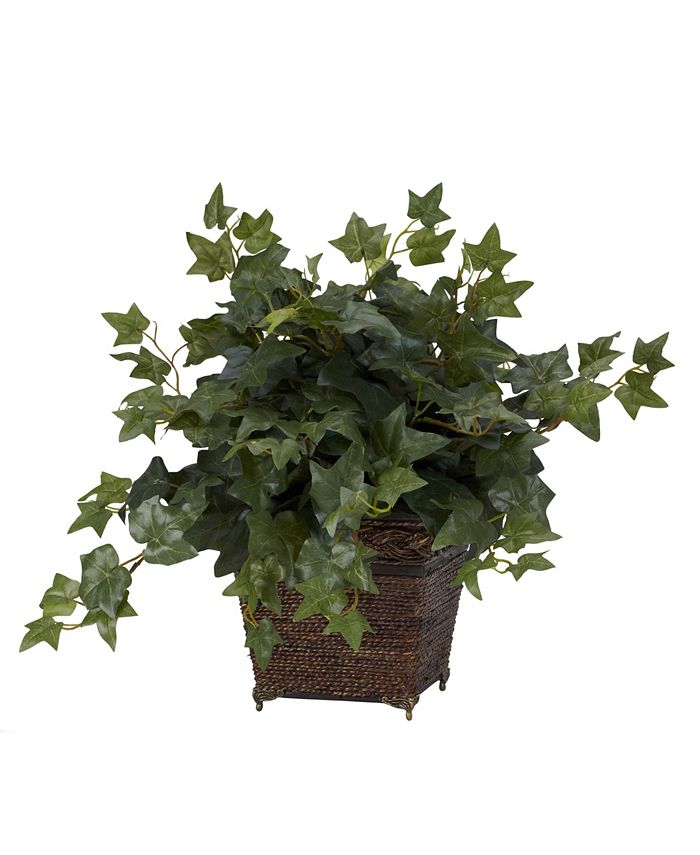 Nearly Natural - Puff Ivy w/ Coiled Rope Planter Silk Plant