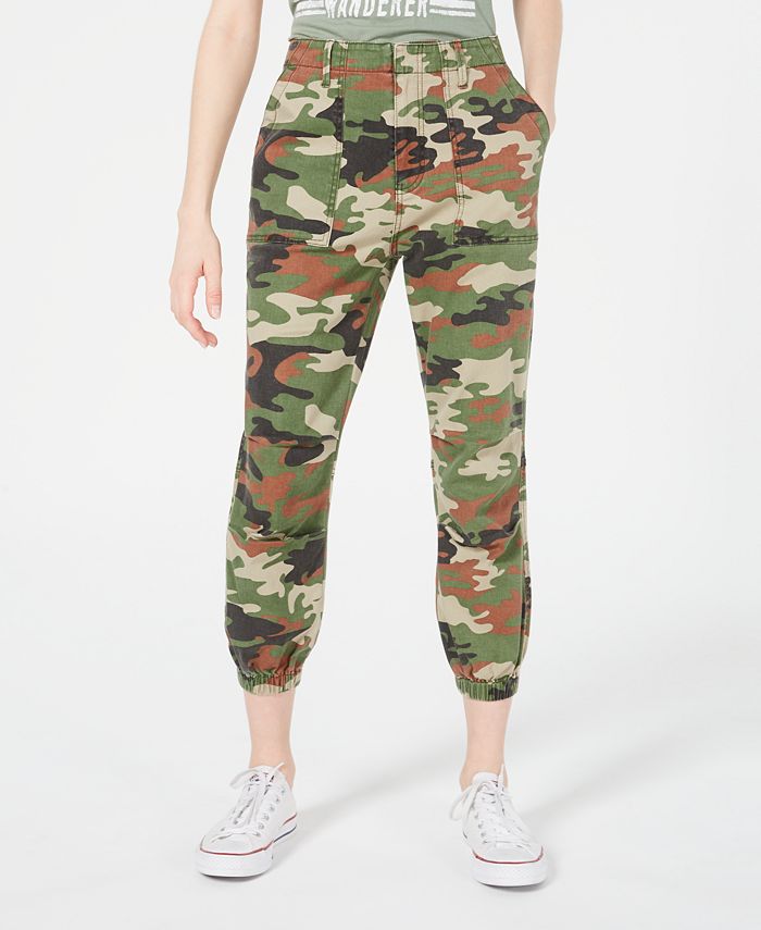 Tinseltown Juniors' Camo Relaxed Cropped Cargo Pants Macy's