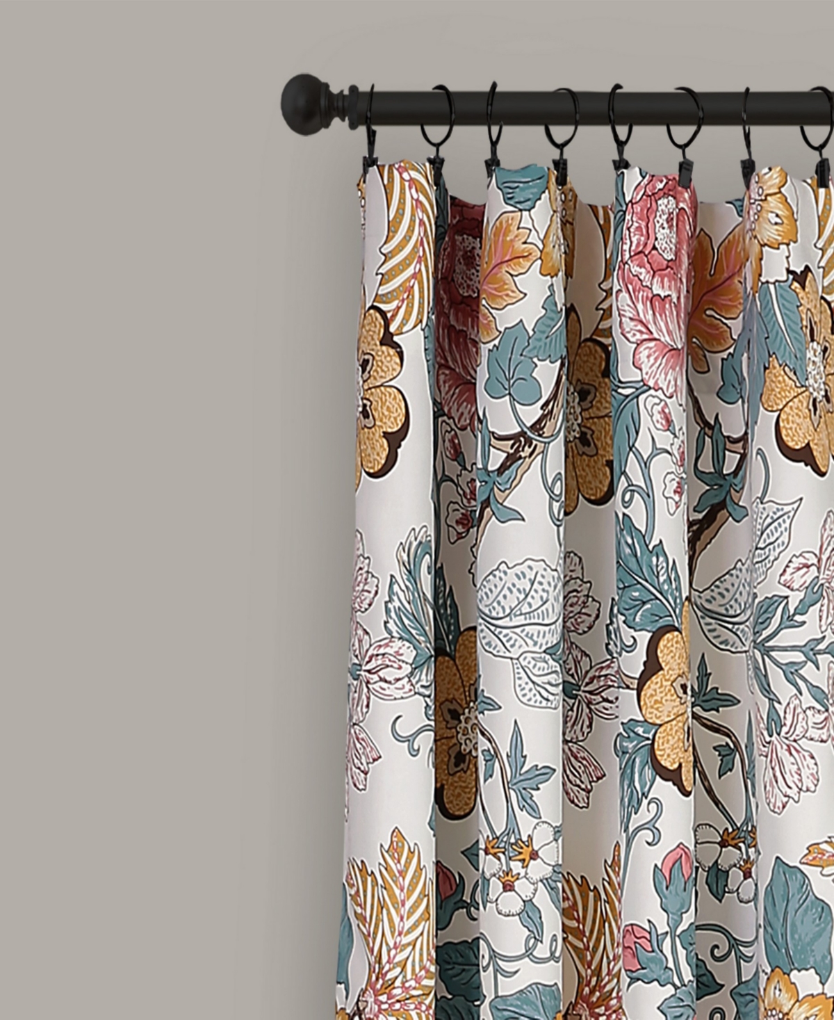 Sydney Floral 52" x 95" Curtain Set