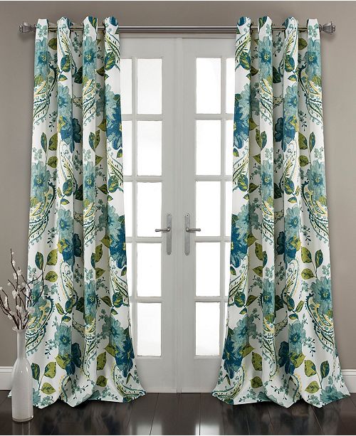 Lush Decor Floral Paisley Room Darkening Window Curtain Set 52