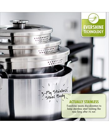 Levels 11-Pc. Stainless Steel Stackable Ceramic Nonstick Cookware Set,  Created for Macy's