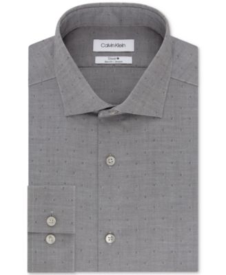Calvin Klein - Men's Slim-Fit Dot-Print Dress Shirt